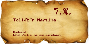 Tollár Martina névjegykártya
